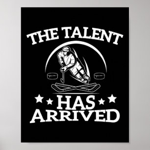 Talangen Har Anlänt Rolig Ishockeyspelare Män Poster