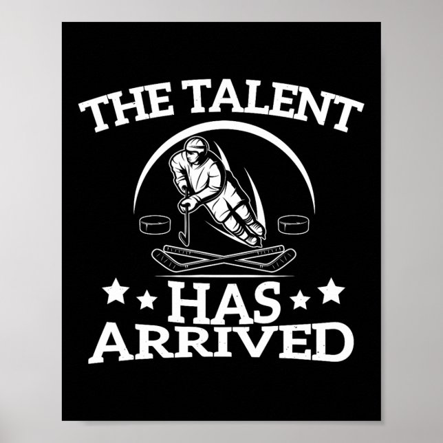 Talangen Har Anlänt Rolig Ishockeyspelare Män Poster (Framsidan)
