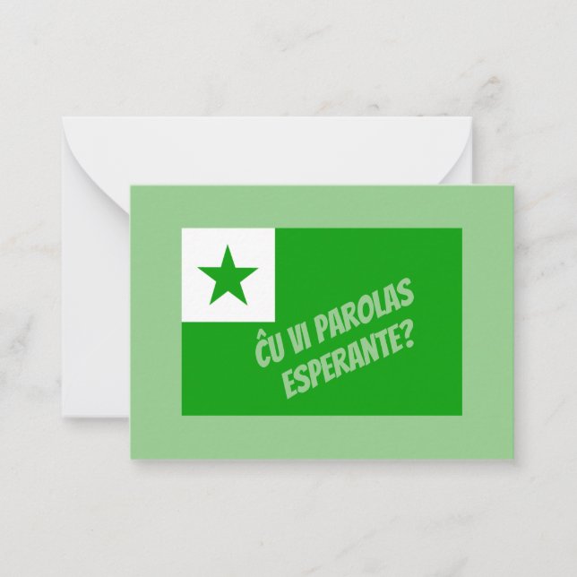 Talar du esperanto? anteckningskort (Framsida)
