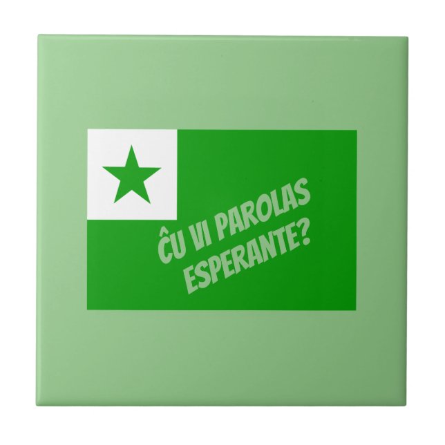 Talar du esperanto? kakelplatta (Framsidan)