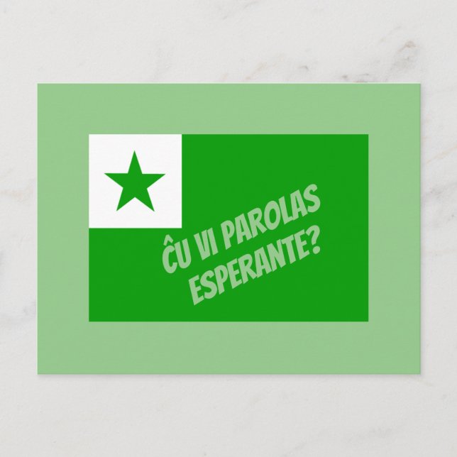 Talar du esperanto? vykort (Framsida)