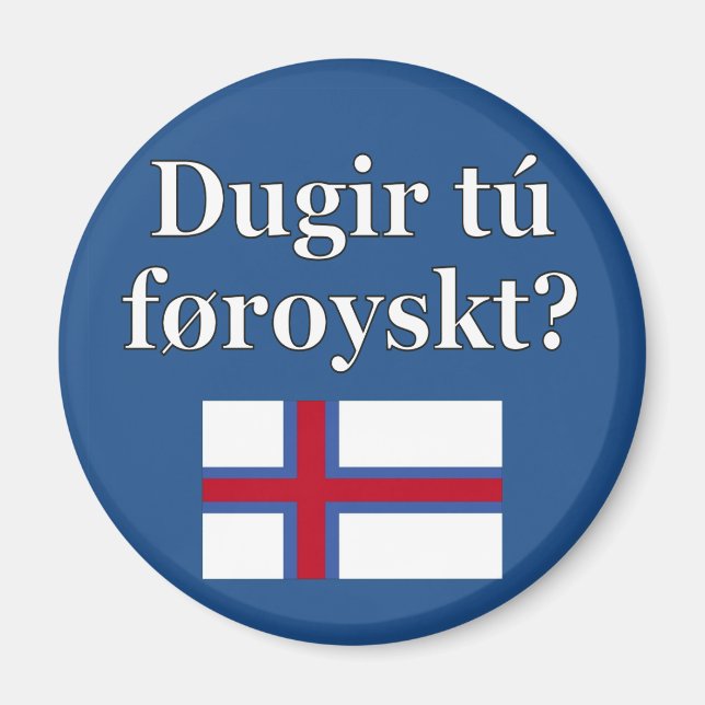 Talar du färöiska? Flagga Magnet (Framsidan)