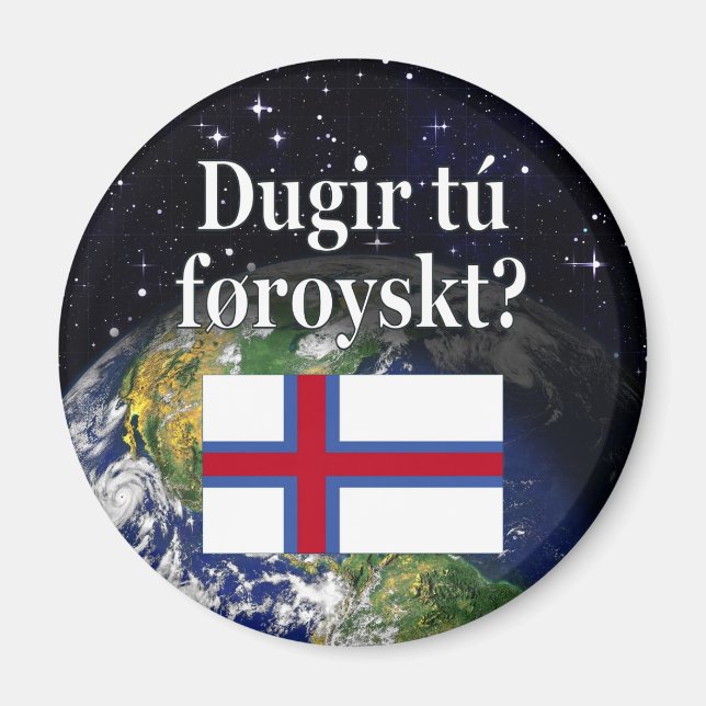 Talar du färöiska? Flagga och utrymme Magnet (Framsidan)