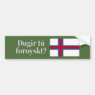 Talar du färöiska? Flagga wf Bildekal
