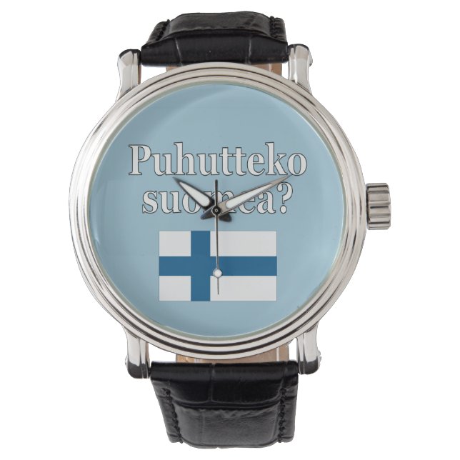 Talar du finska? Flagga Armbandsur (Framsida)