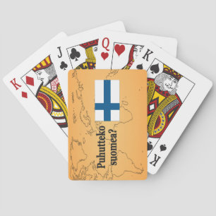 Talar du finska? Flagga bf Spel Kort