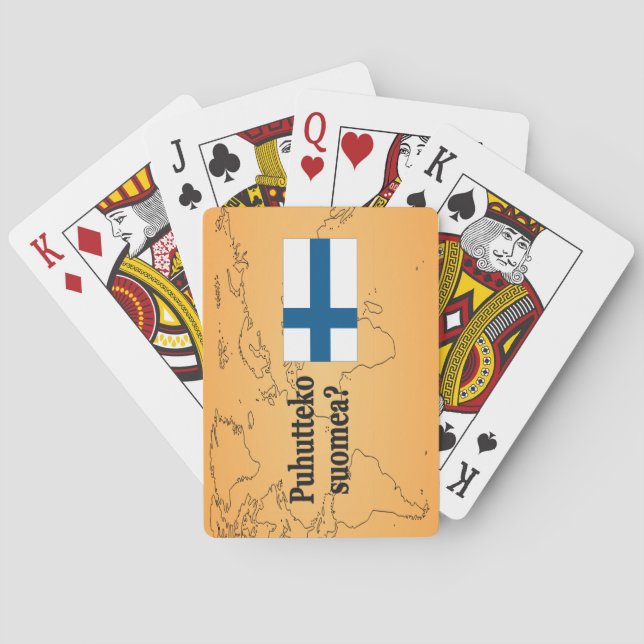 Talar du finska? Flagga bf Spel Kort (Baksidan)