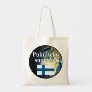 Talar du finska? Flagga och jord Tygkasse