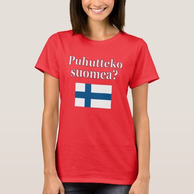 Talar du finska? Flagga T-shirt (Framsida)