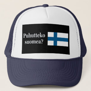 Talar du finska? Flagga wf Truckerkeps