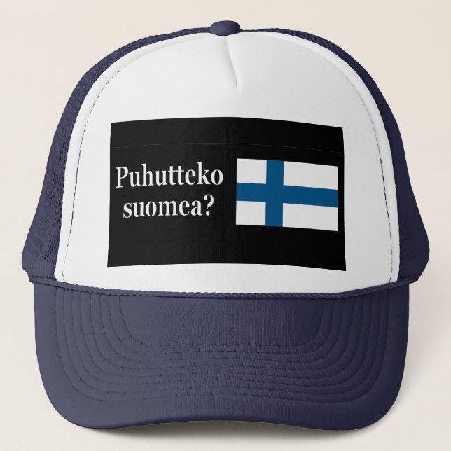 Talar du finska? Flagga wf Truckerkeps (Framsida)