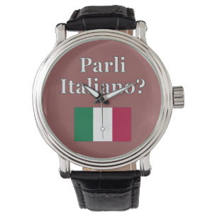 Talar du italienare? i italienare. Flagga Armbandsur