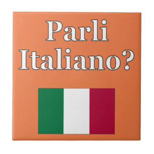 Talar du italienska? Flagga Kakelplatta