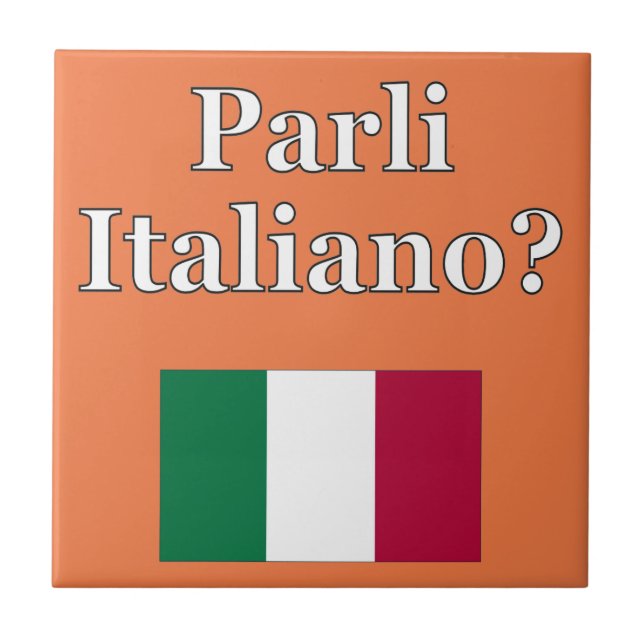 Talar du italienska? Flagga Kakelplatta (Framsidan)