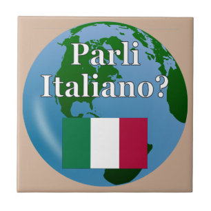 Talar du italienska? Flagga och global Kakelplatta