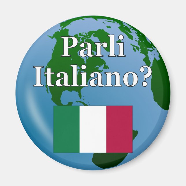 Talar du italienska? Flagga och global Magnet (Framsidan)