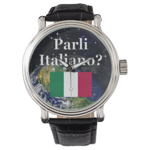 Talar du italienska? Flagga och jord Armbandsur