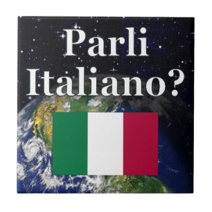 Talar du italienska? Flagga och jord Kakelplatta