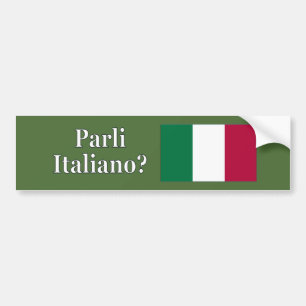 Talar du italienska? Flagga wf Bildekal