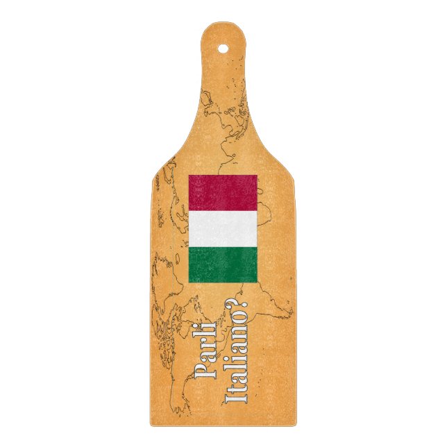 Talar du italienska? på italienska. Flagga wf (Framsidan)