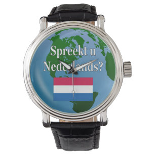 Talar du nederländska? Flagga och global Armbandsur