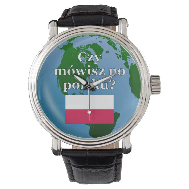 Talar du polska? Flagga och global Armbandsur (Framsida)