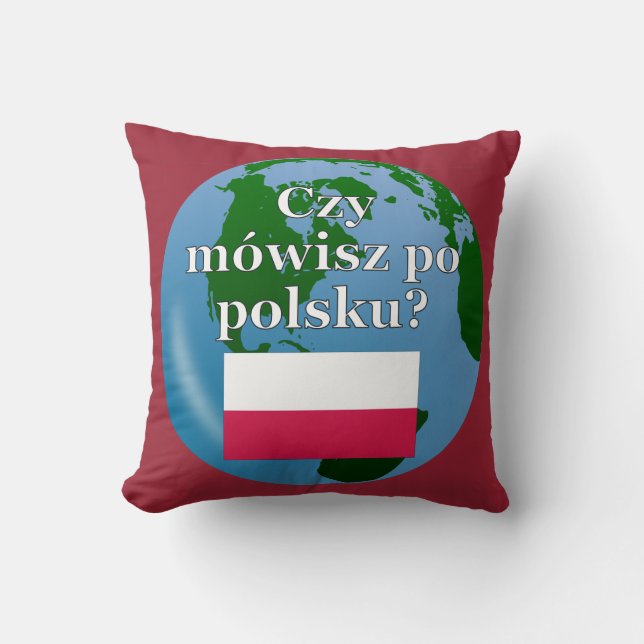 Talar du polska? Flagga och global Kudde (Framsida)