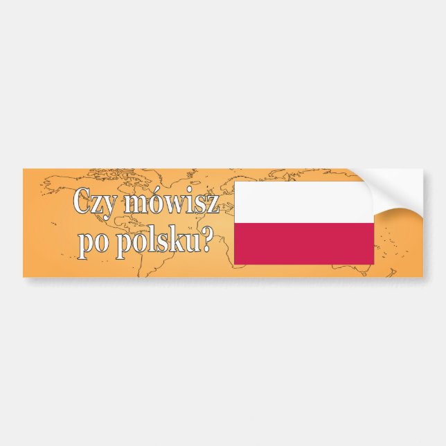 Talar du polska? Flagga wf Bildekal (Framsidan)