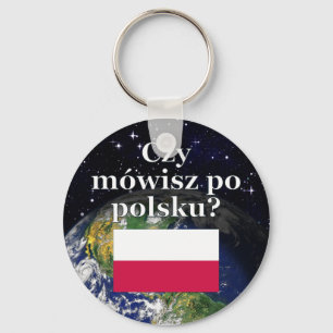 Talar du polskt? i polskt. Flagga & jord Nyckelring