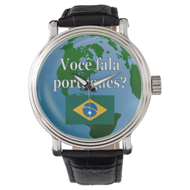 Talar du portugisiska? Flagga Armbandsur (Framsida)