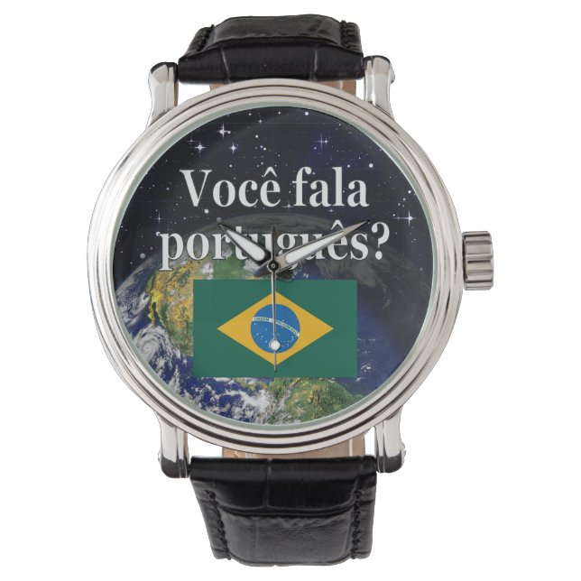 Talar du portugisiska? Flagga Armbandsur (Framsida)