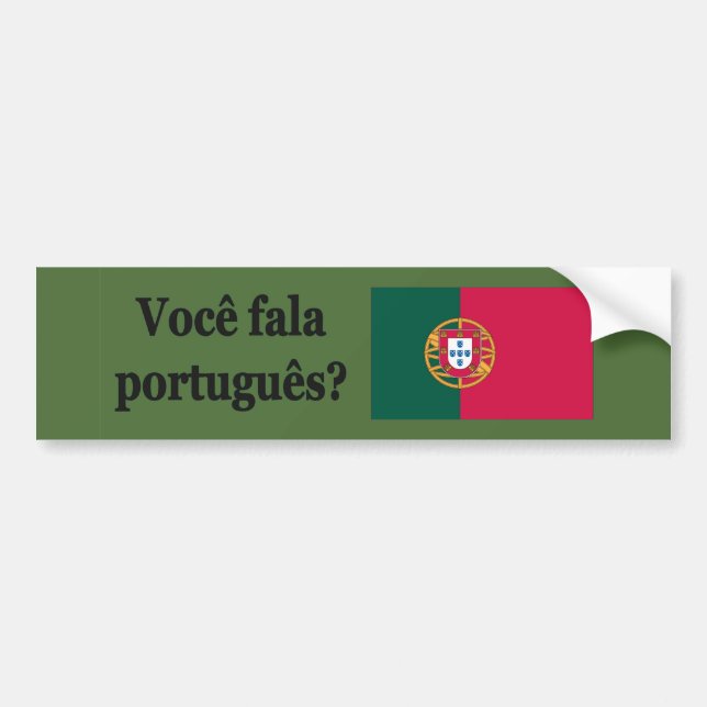 Talar du portugisiska? Flagga bf Bildekal (Framsidan)