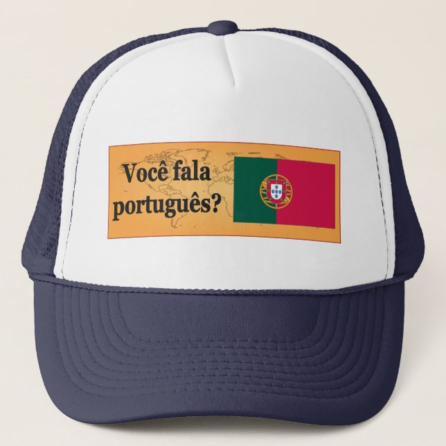 Talar du portugisiska? Flagga bf Truckerkeps (Framsida)