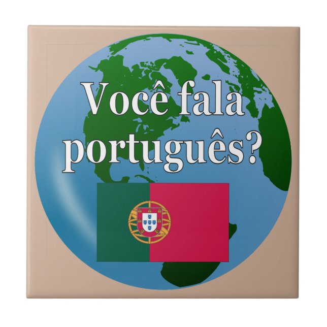 Talar du portugisiska? Flagga Kakelplatta (Framsidan)