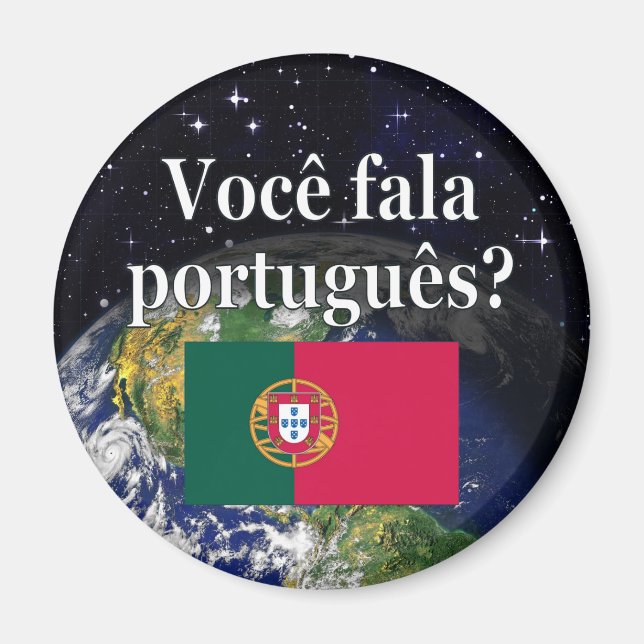 Talar du portugisiska? Flagga Magnet (Framsidan)