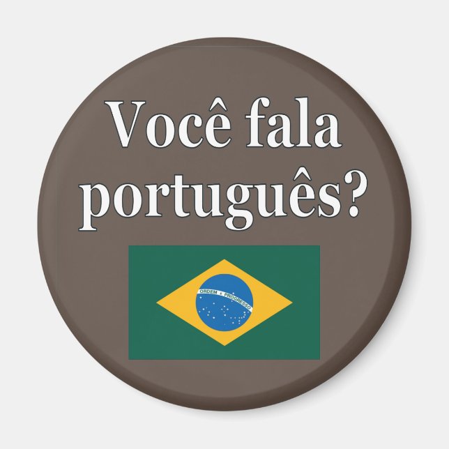 Talar du portugisiska? på portugisiska. Flagga Magnet (Framsidan)
