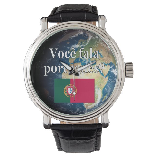 Talar du portugisiska? Portugisiska. Flagga och jo Armbandsur (Framsida)