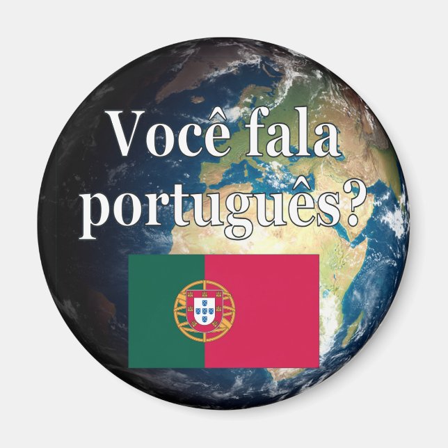 Talar du portugisiska? Portugisiska. Flagga och jo Magnet (Framsidan)