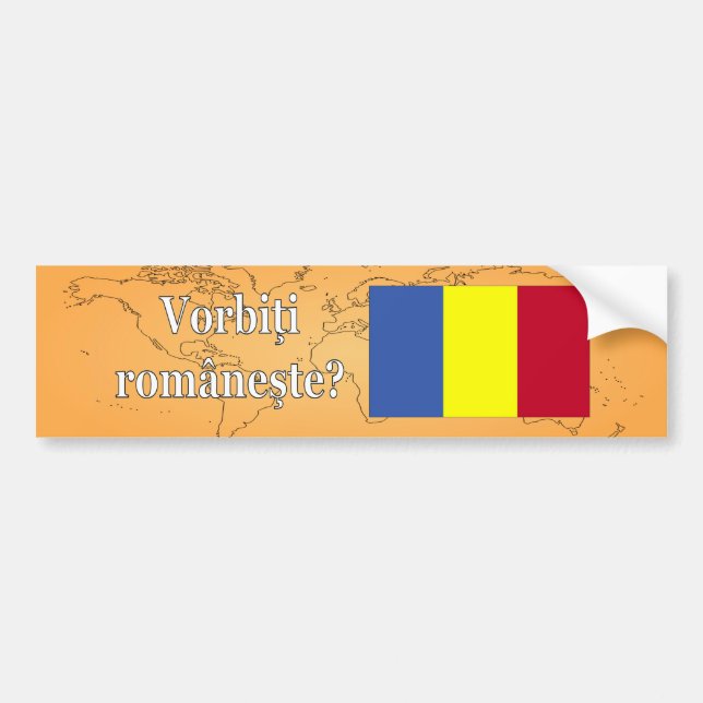 Talar du rumänska? Flagga wf Bildekal (Framsidan)