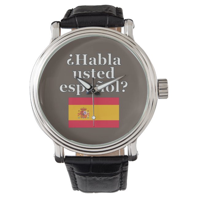 Talar du spanska? Flagga Armbandsur (Framsida)