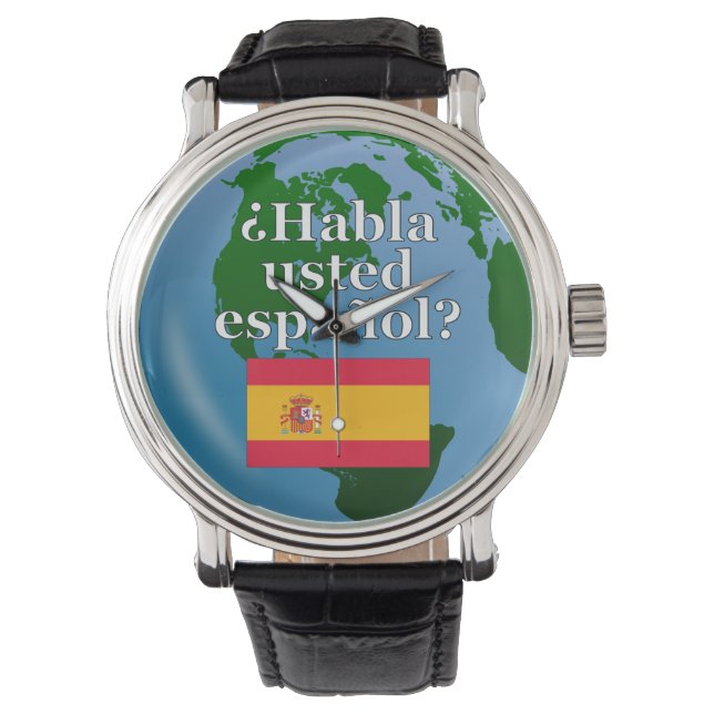 Talar du spanska? Flagga och global Armbandsur (Framsida)