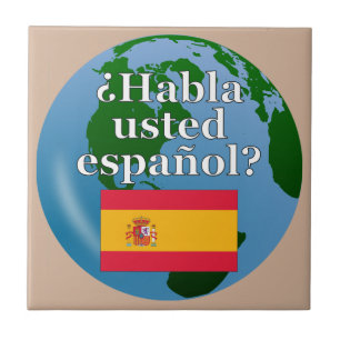 Talar du spanska? Flagga och global Kakelplatta