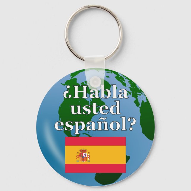 Talar du spanska? Flagga och global Nyckelring (Framsida)