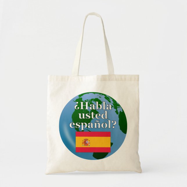 Talar du spanska? Flagga och global Tygkasse (Framsidan)