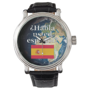 Talar du spanska? Flagga och jord Armbandsur