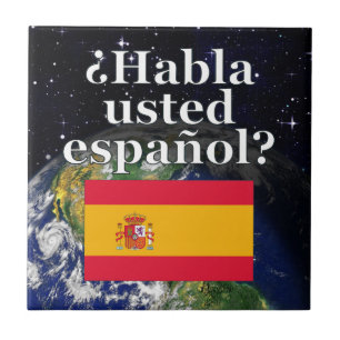 Talar du spanska? Flagga och jord Kakelplatta