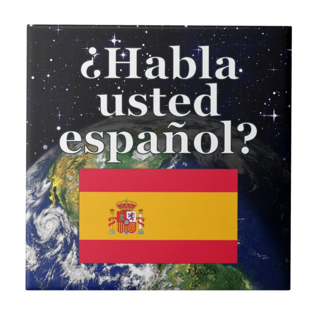 Talar du spanska? Flagga och jord Kakelplatta (Framsidan)