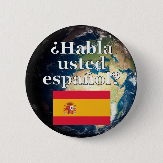 Talar du spanska? Flagga och jord Knapp (Framsida)