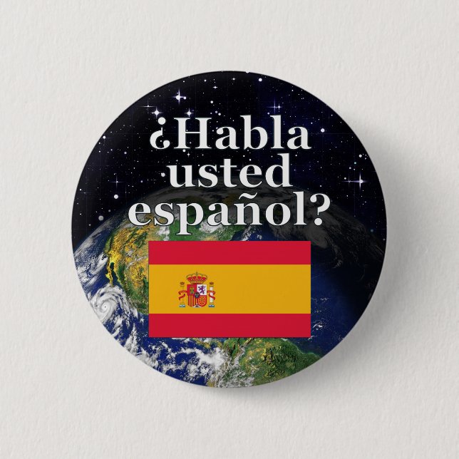 Talar du spanska? Flagga och jord Knapp (Framsida)