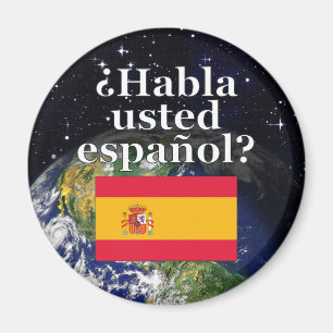 Talar du spanska? Flagga och jord Magnet
